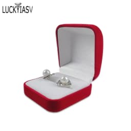 Velvet Trinket Box Ring Box Jewelry Organizer Double Rings BoxJewelry Box Wedding Gift Box Joyeros Organizador De Joyas