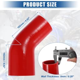 UXCELL 45 Degree 51mm-63mm 70mm-76mm ID 4Ply Car Elbow Reducer Silicone Hose Coupler Intercooler Tube Intake Piping