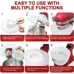 4.5-5 Quart Tilt-Head Stand Silicone Mixers Bowl Cover Pouring Shield Lid Compatible with KitchenAid