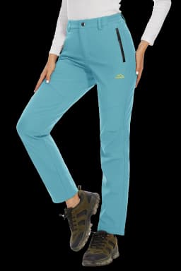 TACVASEN Women's Winter Ski Snow Softshell Fleece Lining Pants Hiking Trekking Mountain Trousers Cargo Warm Work Zipper Pockets