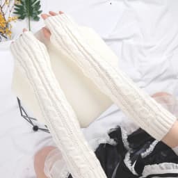 Winter Women's Mitten Knitted Arm Warmers Long Fingerless Gloves Wrist Elbow Oversleeves for Girls Clothes Punk Gothic Mittens