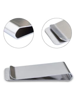 New Minimalist Solid Color Stainless Steel Men's Mini Wallet Metal Ultra-thin Cash Clip Compact Portable Wallet Clip Unisex