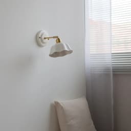 IWHD White Ceramic LED Wall Light Fixtures Copper Arm Socket Bedroom Living Room Beside Lamp Modern Wandlamp Applique Murale