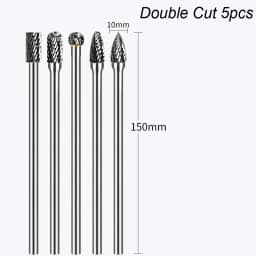 150mm Extra Long Shank 6x10m Single Double Tungsten Carbide Burr Die Grinder Abrasive Tool Rotary Cutter Wood Steel Metalworking