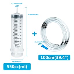 Large Capacity 50 100 150 200 250 350 550ml Syringe Plastic Pump Reusable Nutrient Measuring Syringe With 100cm Hose