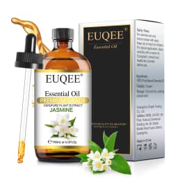 EUQEE 118ML Lavender Jasmine Eucalyptus Vanilla Peppermint Essential Oils with Glass Dropper|Aromatherapy, Humidifier,DIY Soap