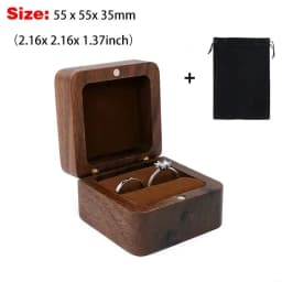 Free Engraving Name Wooden Rings Box Personalized Customization Wedding Anniversary Gift Magnetic Wood Ring Case Ring Bearer Box