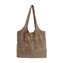 Casual Double Sided Shoulder Bag Large Capacity Floral Pink Tote Bag Leopard Print Bag