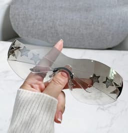 1PC Large Frame Women Multicolor Y2K Glasses Star Glasses Bohemian Style Suitable For Parties And Trips Summer Party