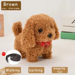 Electronic Walking Puppy Pet Dog Plush Toy Barking Wagging Tail Battery Control Kawaii Interactive Toys for Kids Boys Grils Gift