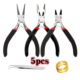 8pcs/set,2pcs/set Blck Making Tool Set, Includes Round Nose, Pointed Nose, and Wire Cutters, Non-Serrated Pliers for Beginners