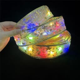 2-10m Christmas Ribbon Fairy Light String Merry Christmas Decorations For Home Xmas Holiday Navidad Gifts New Year