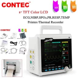 CONTEC CMS6000 Adult Neonate Vet Portable 6 Parameter Patient Monitor vital signs monitor ECG NIBP RESP SPO2 PR TEMP