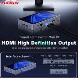 H55N 5.5' Touchscreen Mini PC Intel N5100 4-Core 8GB DDR4 128GB SSD Windows11 1920x1200 IPS WiFi6 BT5.0 4xUSB 3.0 Type-C Mini PC