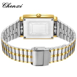 CHENXI 106 New 1pc Fashion Couple Exquisite Rectangle Watch Quartz Top Brand Stainless Steel Male and Female Couple Watch Gift