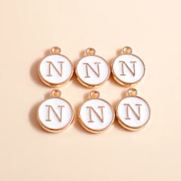 10pcs Cute Mini White Alphabet 26 Letters Charms Pendants for DIY Name Jewelry Necklace Bracelet Earrings Happy Birthday Gifts