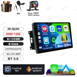 Android 15 Car Radio For Jeep Wrangler 3 JK 2007 - 2018 Head Unit Wireless Carplay Auto GPS QLED DVD Multimedia Navigation BT