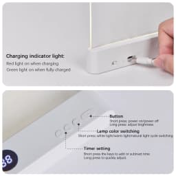 LED Book Light and Night Light 2 in 1, 3 Color Temperatures & Stepless Dimming, USB Rechargeable Reading Light with Timer for Ni