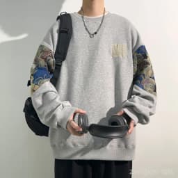 Men Spring Autumn Round Neck Hoodie Large Sizes Versatile Splicing Casual Bottom Shirt Hoodie Trendy 140kg 9xl