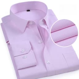 Men Formal Shirt Long Sleeve Office Solid Color Fashion Business Pocket Social Office Blue White Shirts Men's Clothing S-5XL