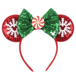 New Christmas Days Wheels Mouse Ear Headband Sequin Bows Girl Adult Kids DIY Party Cosplay Hair Accessories Princess Hairband