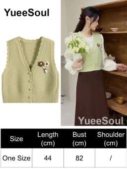 Green Knit Vest Printed Sleeveless Pullover Oversized Women Sweater Vest 2026 New Y2K Vintage Knitwear Women's Autumn Clothing