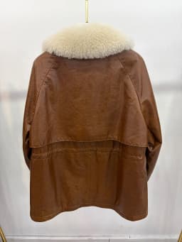Women's Warm Natural Merino Sheep Fur Collar Coat Goose Down Jacket Genuine Sheepskin Leather Jacket Luxury Puffer Jacket