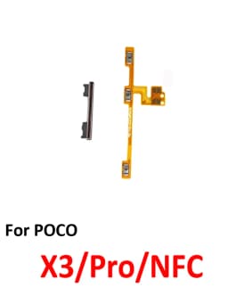 For Xiaomi Poco Pocophone X3 NFC X3 Pro Volume Button Up Down Side Key Internal Power Control Flex Cable Repair Parts