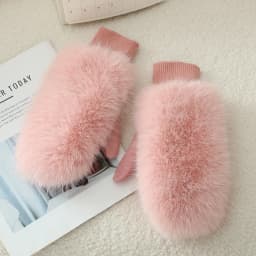 Women Winter Keep Warm Plush Suede Mittens Gloves Cute Sweety Thicken Windproof Soft Fashion Multicolor Drive Riding Outdoor