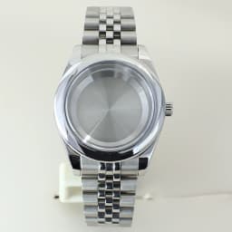39mm 36mm Round Edge Watch Case Sapphire Crystal Glass For Seiko NH35 NH36 NH38 NH34 Miyota 8215 Movement Presidential Bracelet