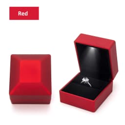 1Pc LED Jewelry Ring Box Luxury Velvet Rubber Necklace Pendant Gift Display Box With Light For Proposal Engagement Wedding Case