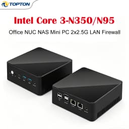 Metal NAS Mini PC Intel N350 N95 2x2.5G LAN 2xNVMe DDR5 3x4K HTPC Firewall Router Office NUC Home Server