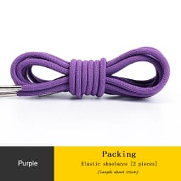 Round Elastic Shoelaces for Sneakers Metal Head Shoe Laces Outdoor Leisure Shoelace for Women Man Shoestrings Accessories 1 Pair
