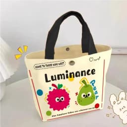 Pink Polka Dot Cat Canvas Handbag, Cute Mini Dopamine Bento Bag Lightweight Tote Bag for Daily Commute Outdoor Shopping