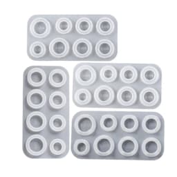 Resin Ring Molds Silicone,4 Style Silicone Molds for Epoxy Resin 8 Sizes for Making Rings,Earrings,Pendants,Crafts