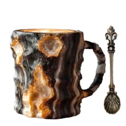 1PC Multi-Colored Mineral Crystal Coffee Mug,Natural Mineral Crystal Mug, Colorful Crystal Christmas Mugs,Christmas Gift New