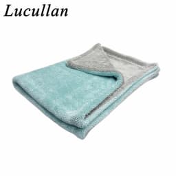 Lucullan The Liquid8r 1200GSM Microfiber Twist Loop Towel 24"x36" Aqua Blue/Grey Drying Towel