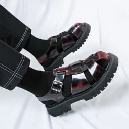 4.5Cm Thick Sole Heightening Sandals Men's Glossy Cowhide Buckle Business Casual British Genuine Leather Summer Sandals for Men