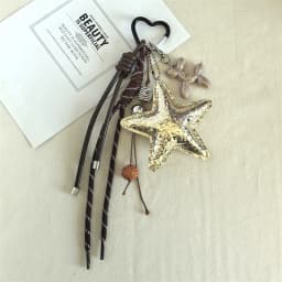 2026 New PU Leather Starfish Bag Charm Cute Decorative Keychain Decoration Fashion Braided Rope Bag Accessorie