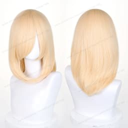 Anime 40cm Medium Basic Synthetic Bang Blond Cosplay Wig Black White Red Pink Green Brown Gold Blue Women Heat Resistant Hair