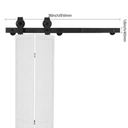 SucceBuy Bi Folding Sliding Barn Door Hardware Track Kit Top Mount Track Kit Slide Smoothly & Quietly Easy to Install for Closet