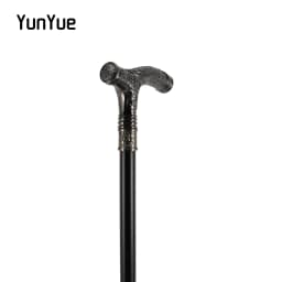 Silvery Male Eagle Head Flower Relief Walking Cane Gentleman Fashion Elegant Walking Stick Cosplay Film Props Party Walking Cane