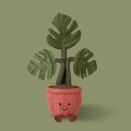 Plush Emulational Plants Amuseables Potted Monstera Deliciosa Stuffed Toys Fun Decoration For Home Kawaii Toy For Girls Gifts