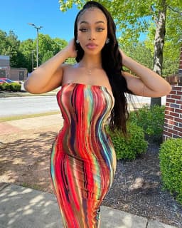 Spring/Summer Women's Colorful Tie Dye Print Off Shoulder Wrapped Chest Dress