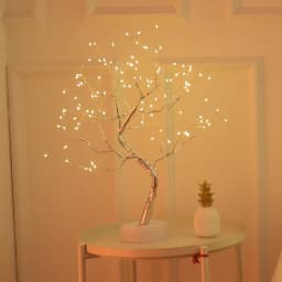 LED Tree Lights Artificial Decorative Fairy Light Battery Operated Tabletop Bonsai Lamp for Party Holiday Camping Summer Decor