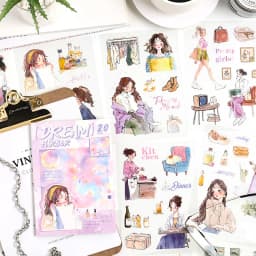 Mr. Paper 20Pcs/bag Character Scenic Sticker Book Cute Stationery Stickers Handbook Material Stickers DIY Creative Decoration