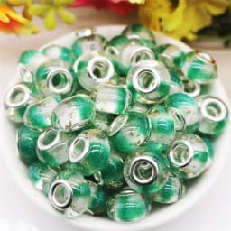 10Pcs Pink Color Smooth Surface European Resin Murano Large Hole Spacer Beads Charms for Bracelet DIY Craft Bracelet Necklace