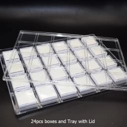 Novel Jewelry Gemstone Display Storage Box Gem Jar Show Case Tray with Lid Loose Diamond Holder Container Transparent Organizer