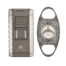GALINER Cigar Cutter Lighter Set Smoking Accessories Puro Drill Punch New Unusual Lighter Jet Gas Charuto Knife