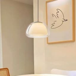 Creative Jelly Pendant Light Nordic Design Restaurant Kitchen Light Transparent and Milk White Double Layer Glass Chandelier